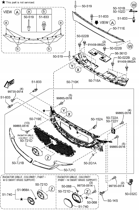 PODSTAWA EMBLEMATU GRILLA POD RADAR MAZDA CX-5 KF 2017-2021 ORYGINAŁ Numer katalogowy części KB8B50721
