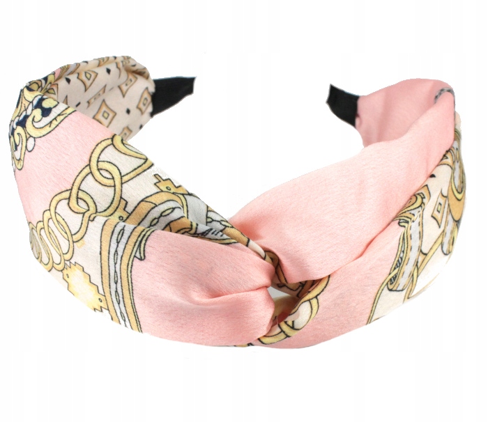 OPASKA DO WŁOSÓW SZEROKA JEDWAB WZÓR PUDROWA