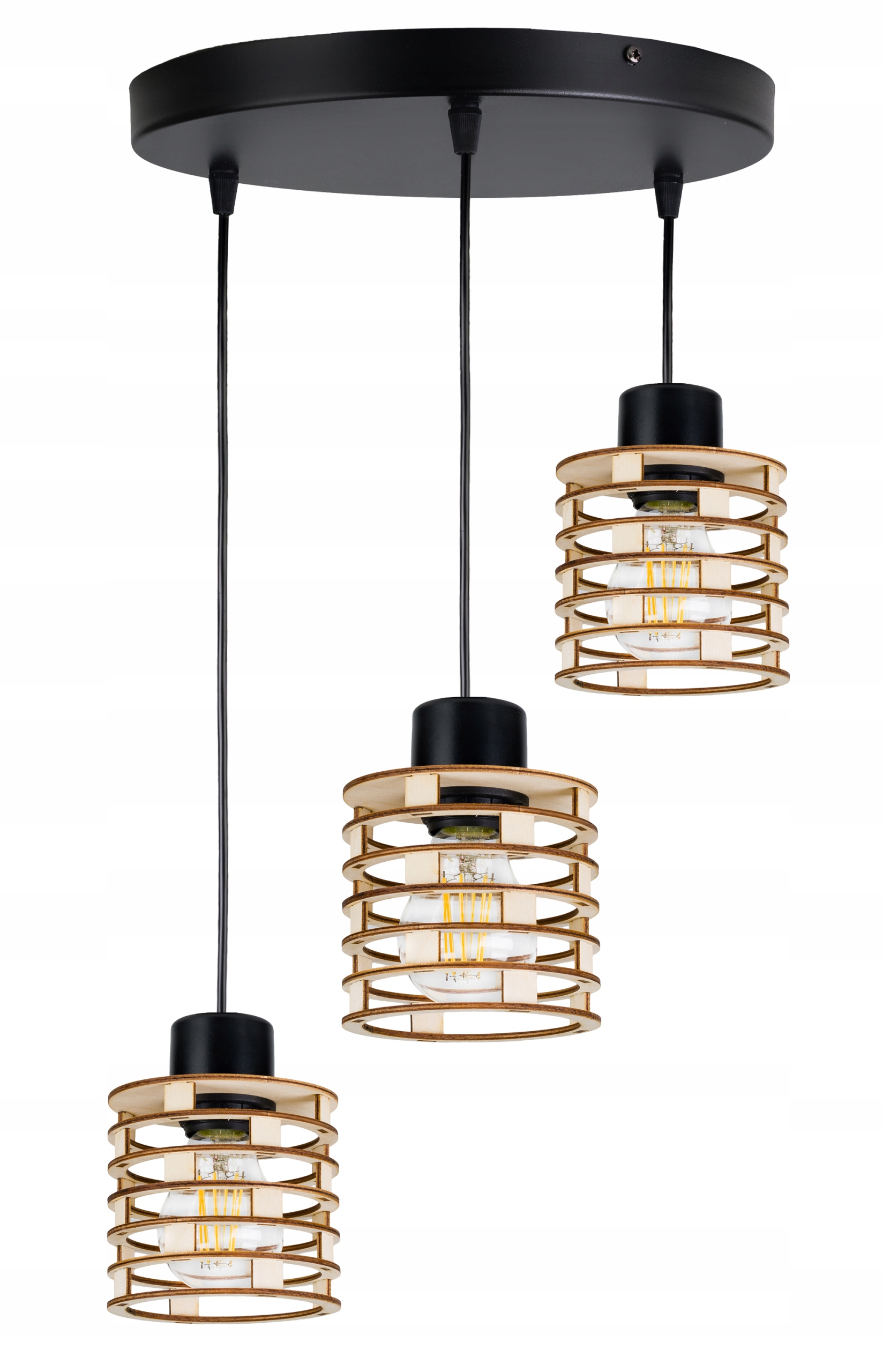 Závěsná Lampa Zwis stropní lustr Loft Dřevo 3