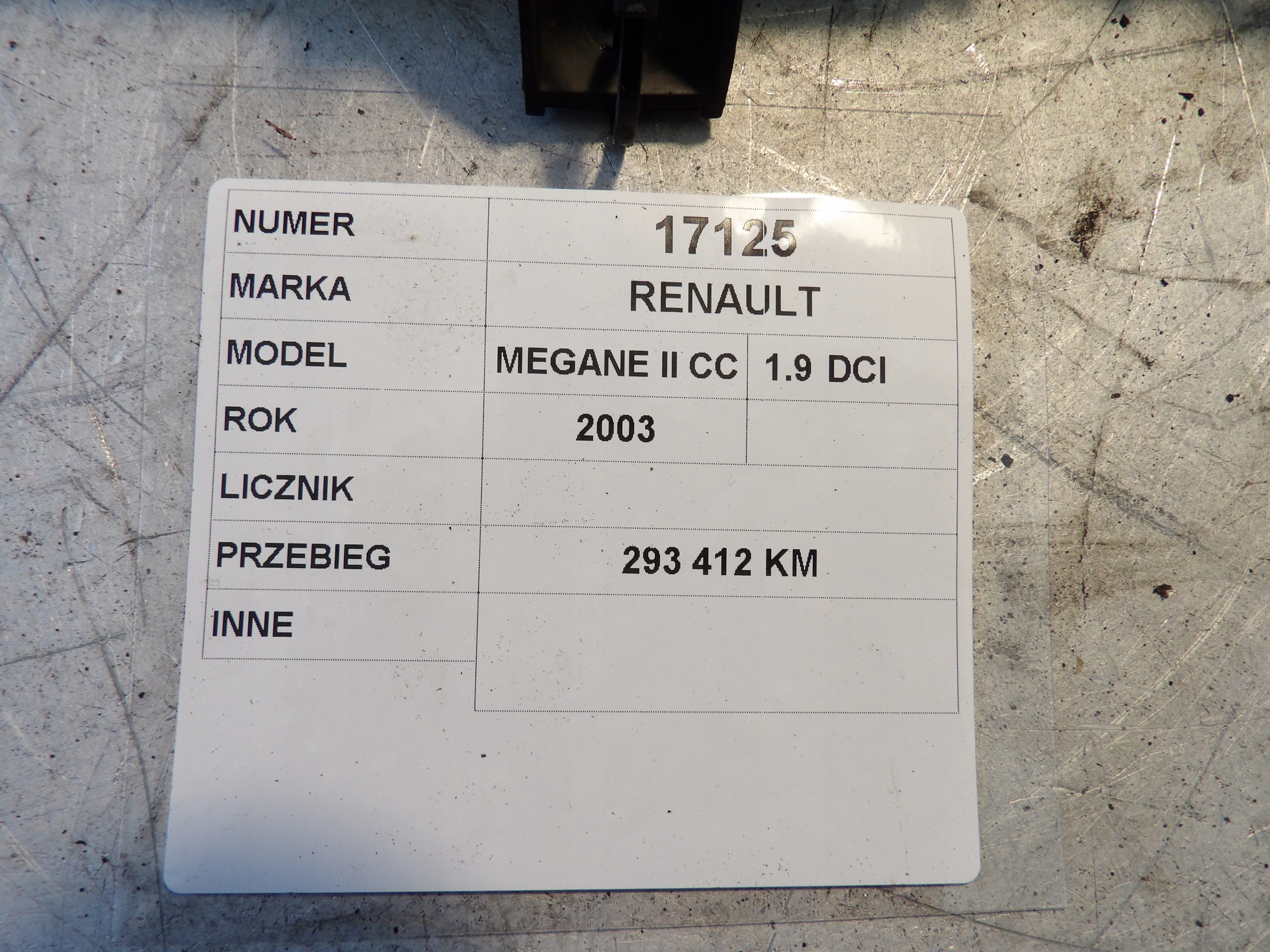Renault Megane II CC coupe dials, liczniki 8200364016 PFBB023170