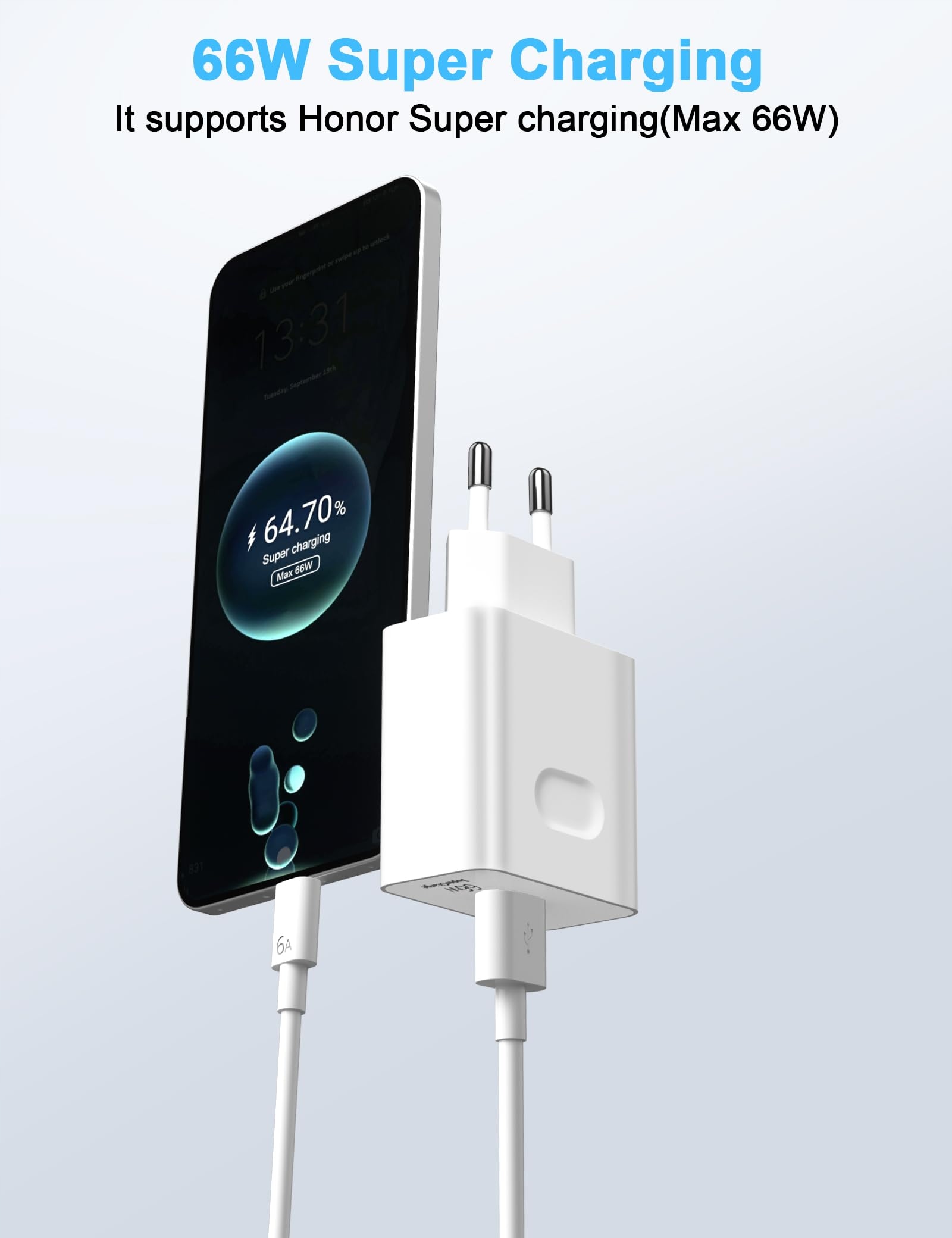 iMangoo Honor 66W Supercharge Szybka Ładowarka USB C Kabel Adapter — miniatura 3