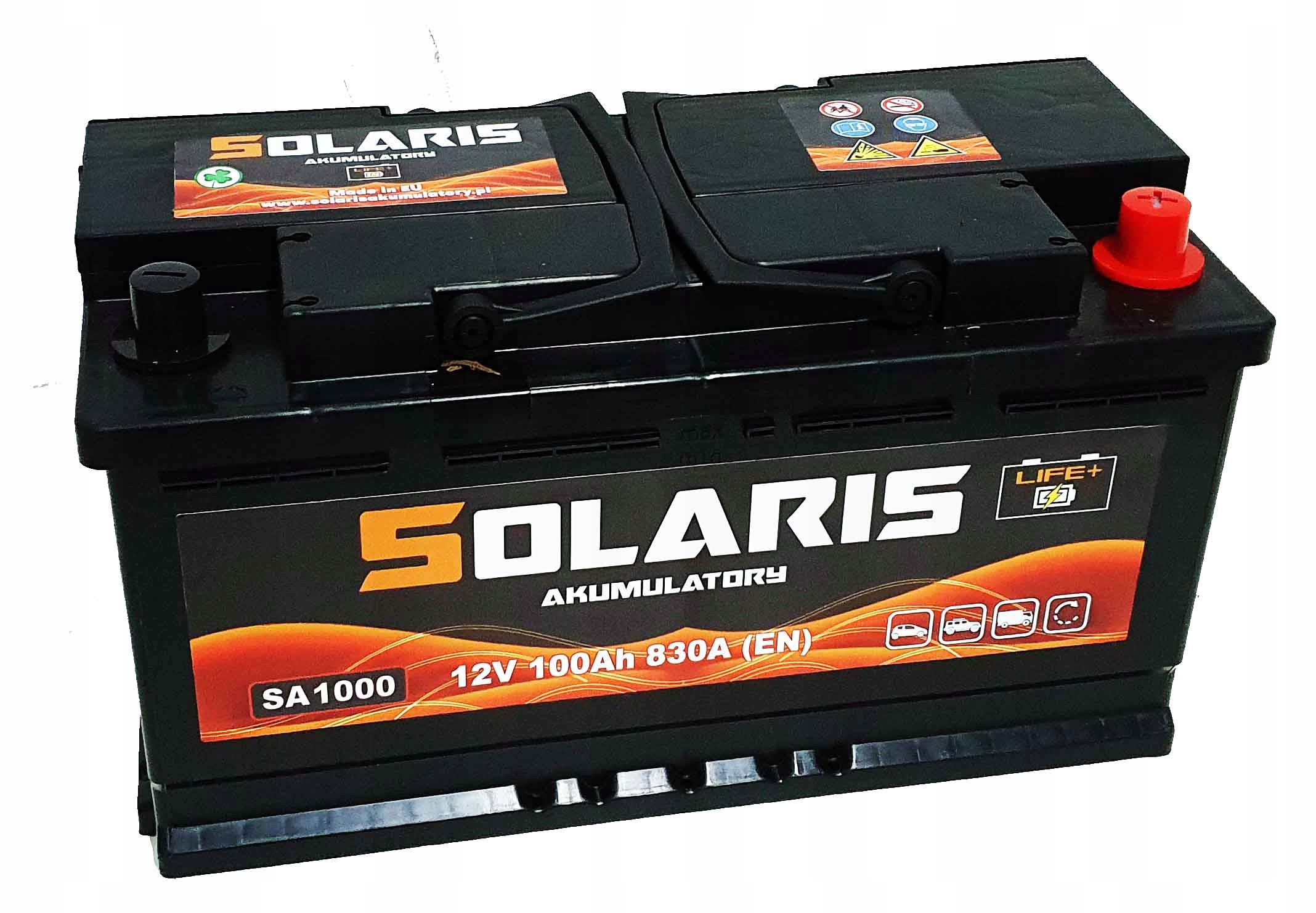 Ca1000 - Аккумулятор SOLARIS 100AH 830A новая модель