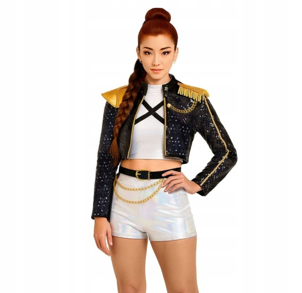 Kostým Kpop Lovci Monster Stříbrná Hvězda Pop Star Karneval L