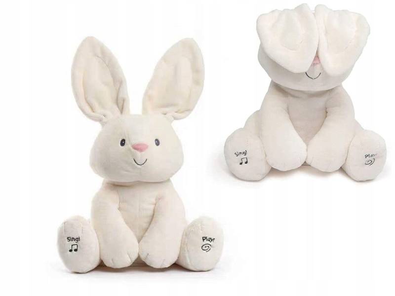 MASKOTKA grająca SŁONIK ŚPIEWAJĄCY RUSZA USZAMI SŁOŃ Kolor dominujący odcienie szarości i srebra