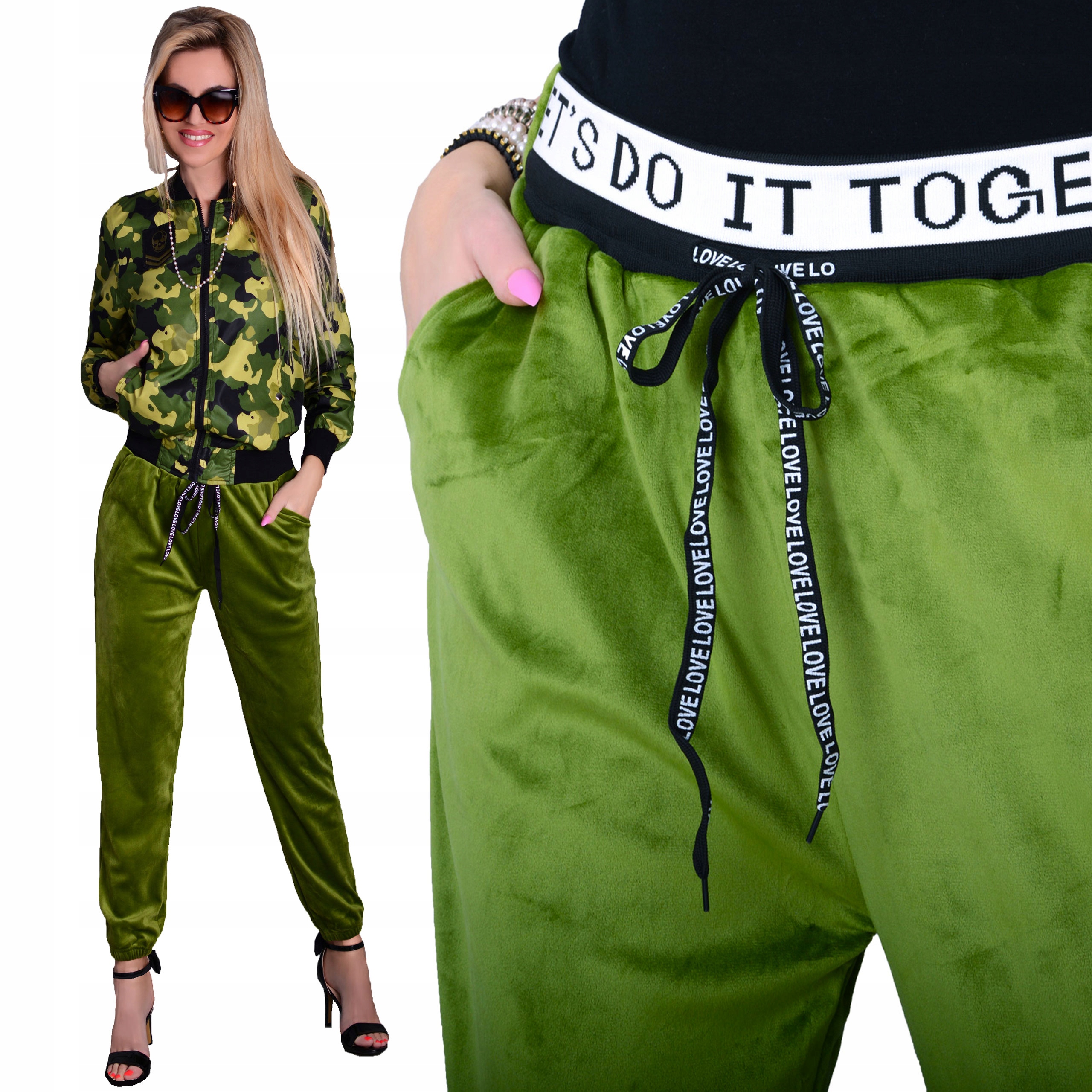 

Dresowe Spodnie Welur Dresowe Luźne Flauszowe 305