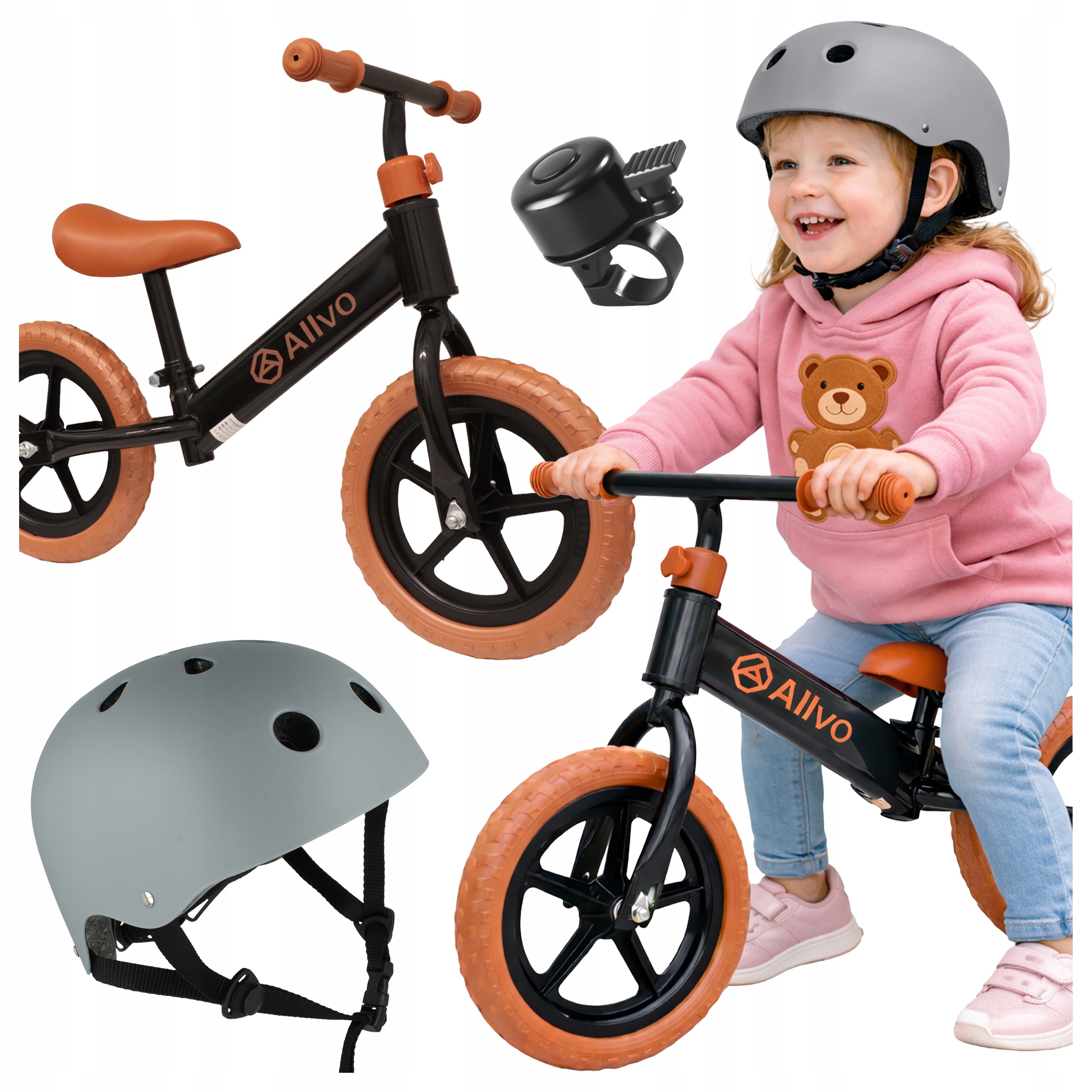 Rowerek Biegowy Dziecięcy lekki koła Eva 12 cali kask 48-54 dzwonek