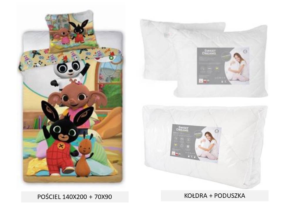 

Pościel 140X200+KOLDRA+PODUSZKA Królik Bing Baw