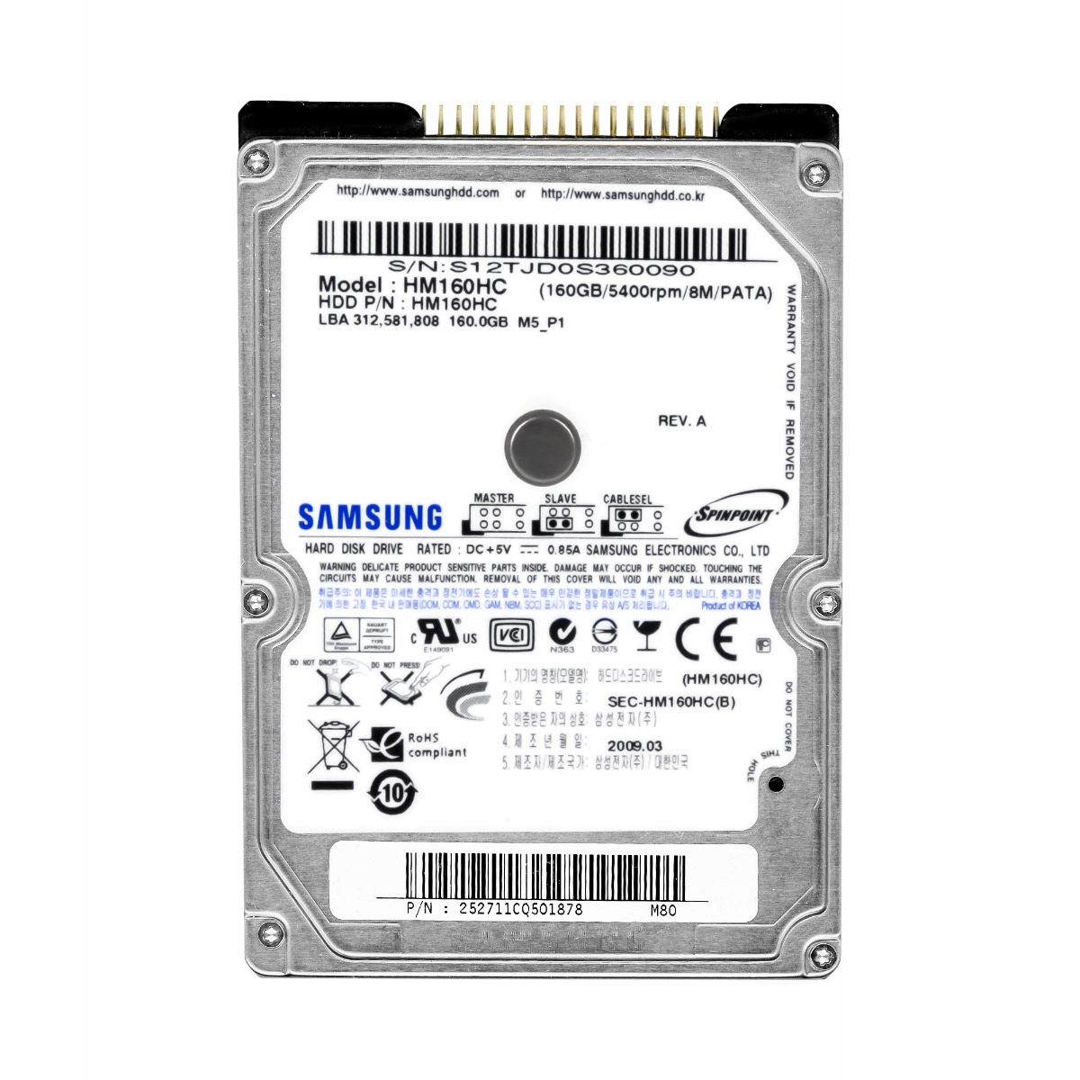 Samsung SpinPoint M5 160GB Ata 5.4K 8MB 2.5'' HM160HC