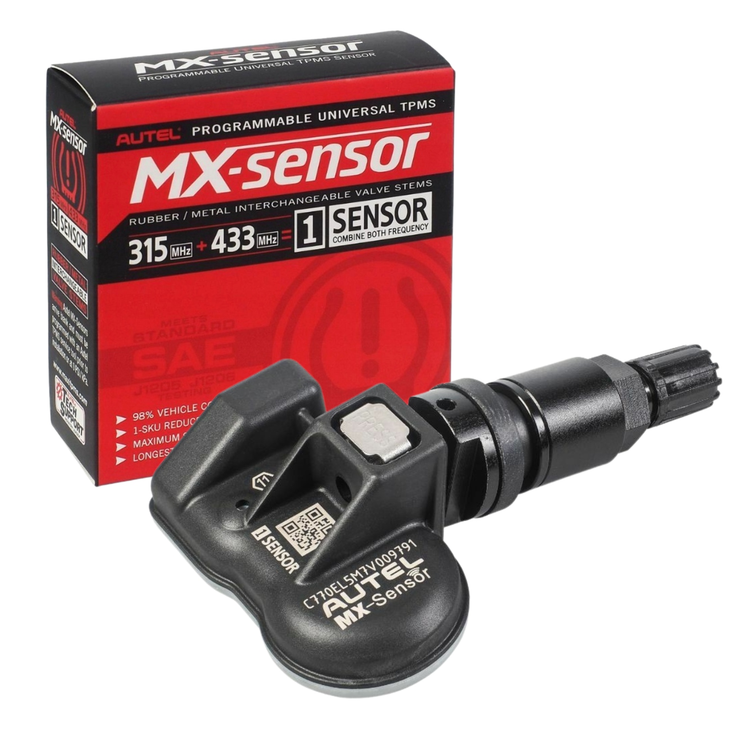 

Czujnik ciśnienia Tpms 433/315 MHz zawór czarny