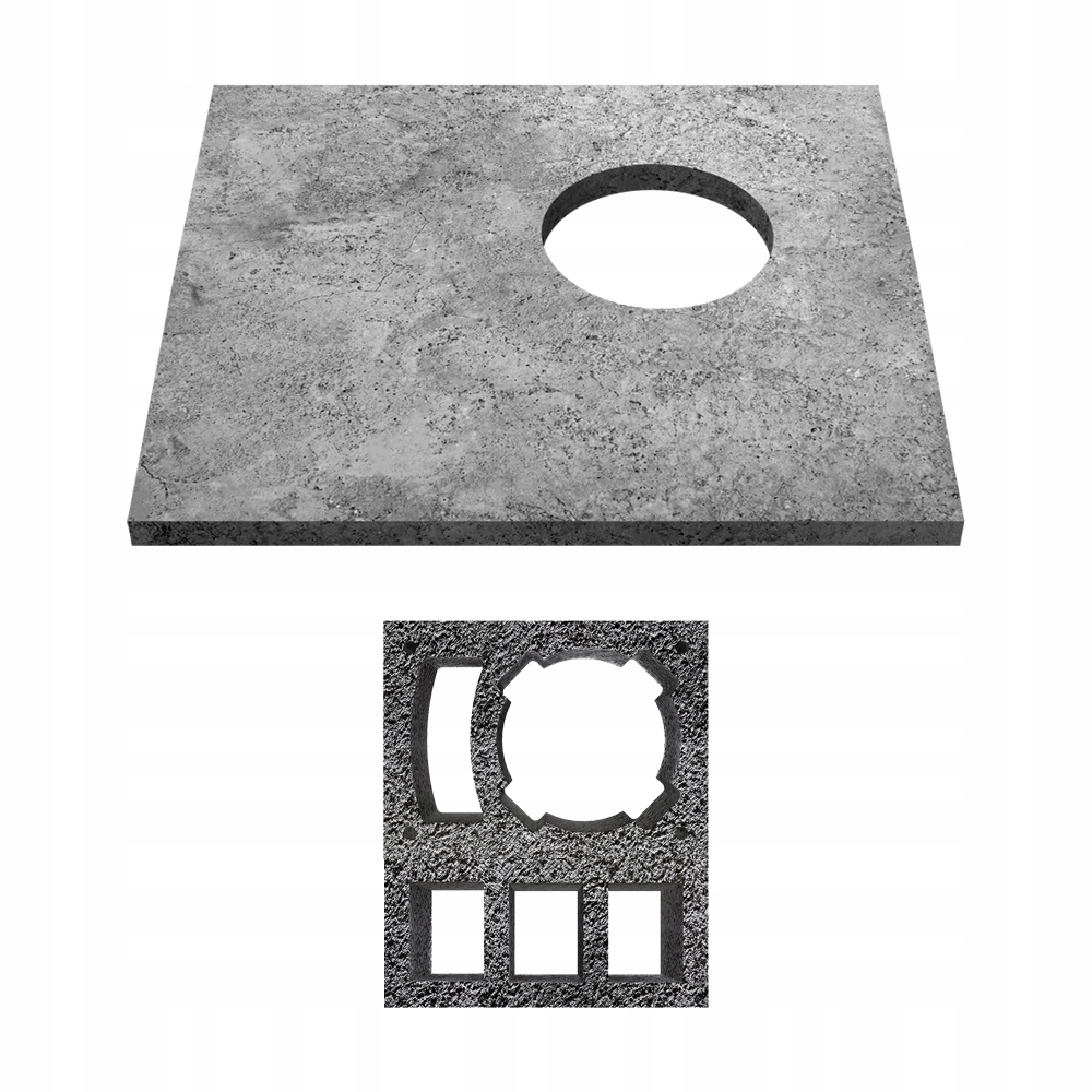 Betonová deska na komín KW+W3 čepice 67x75 cm, krycí krytka