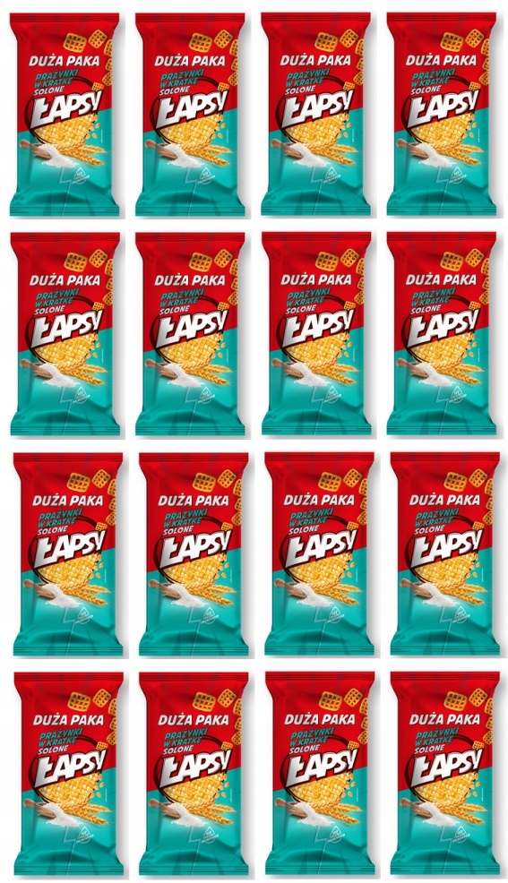 16x 110g Łapsy Prażynki w kratkę solone Karton