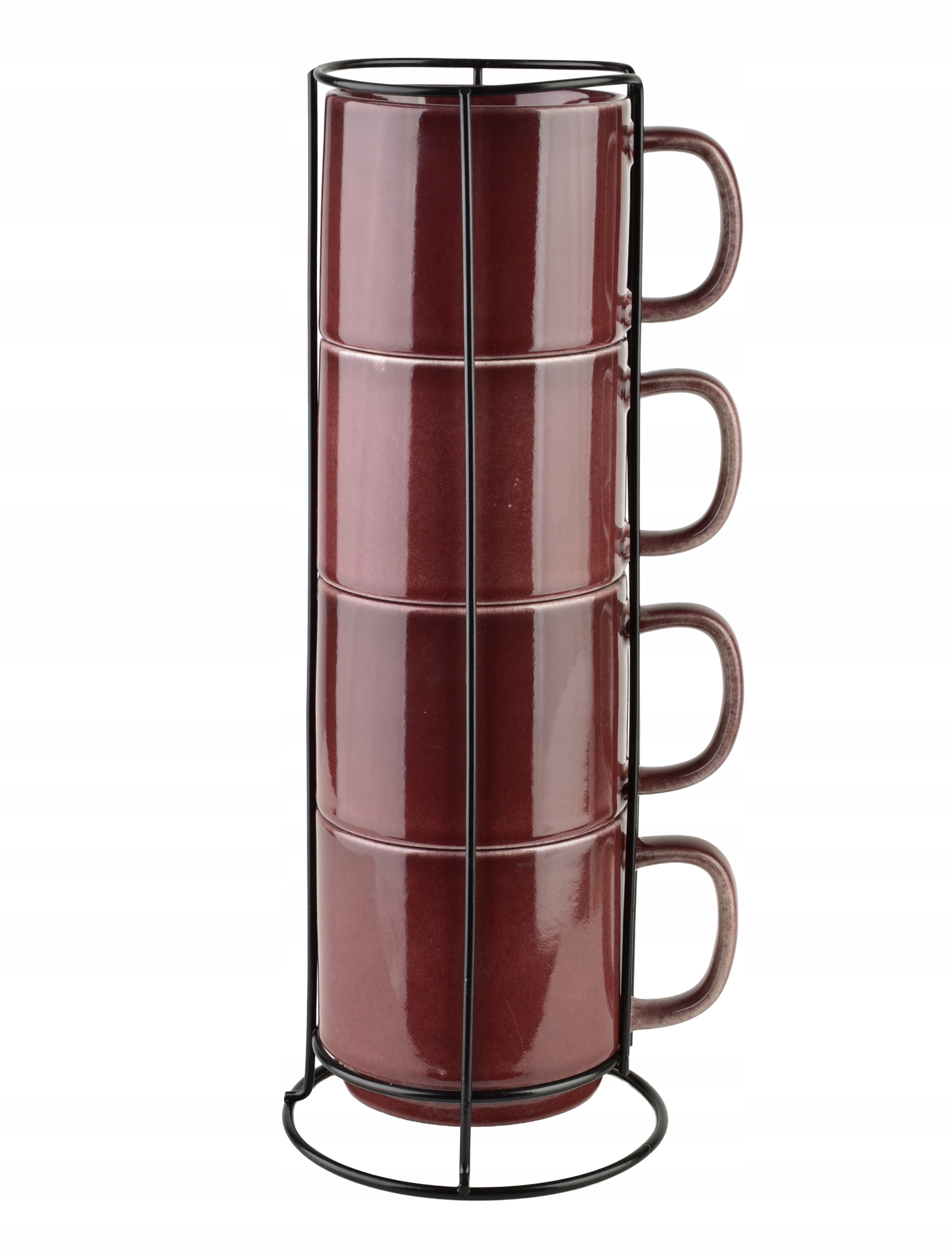 Sada porcelánových hrnků Affekdesign Evie Burgundy 4x370 ml bordová