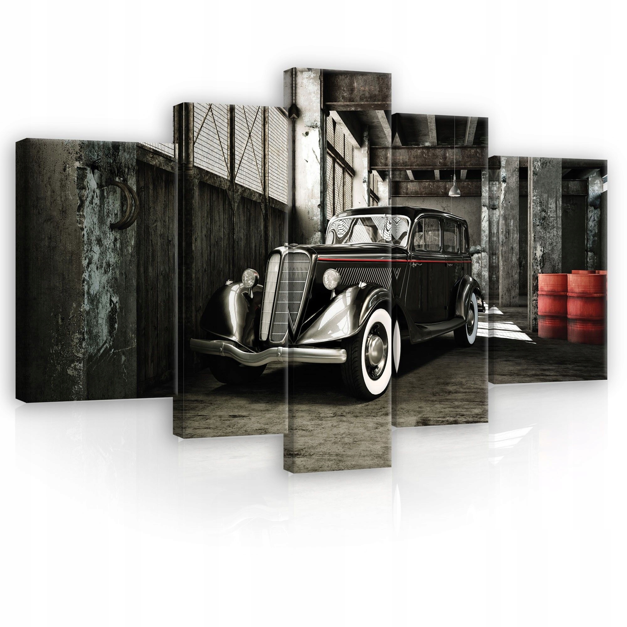 Obraz 170x100 Vintage auto klasika retro industriálna garáž textúra tmavá