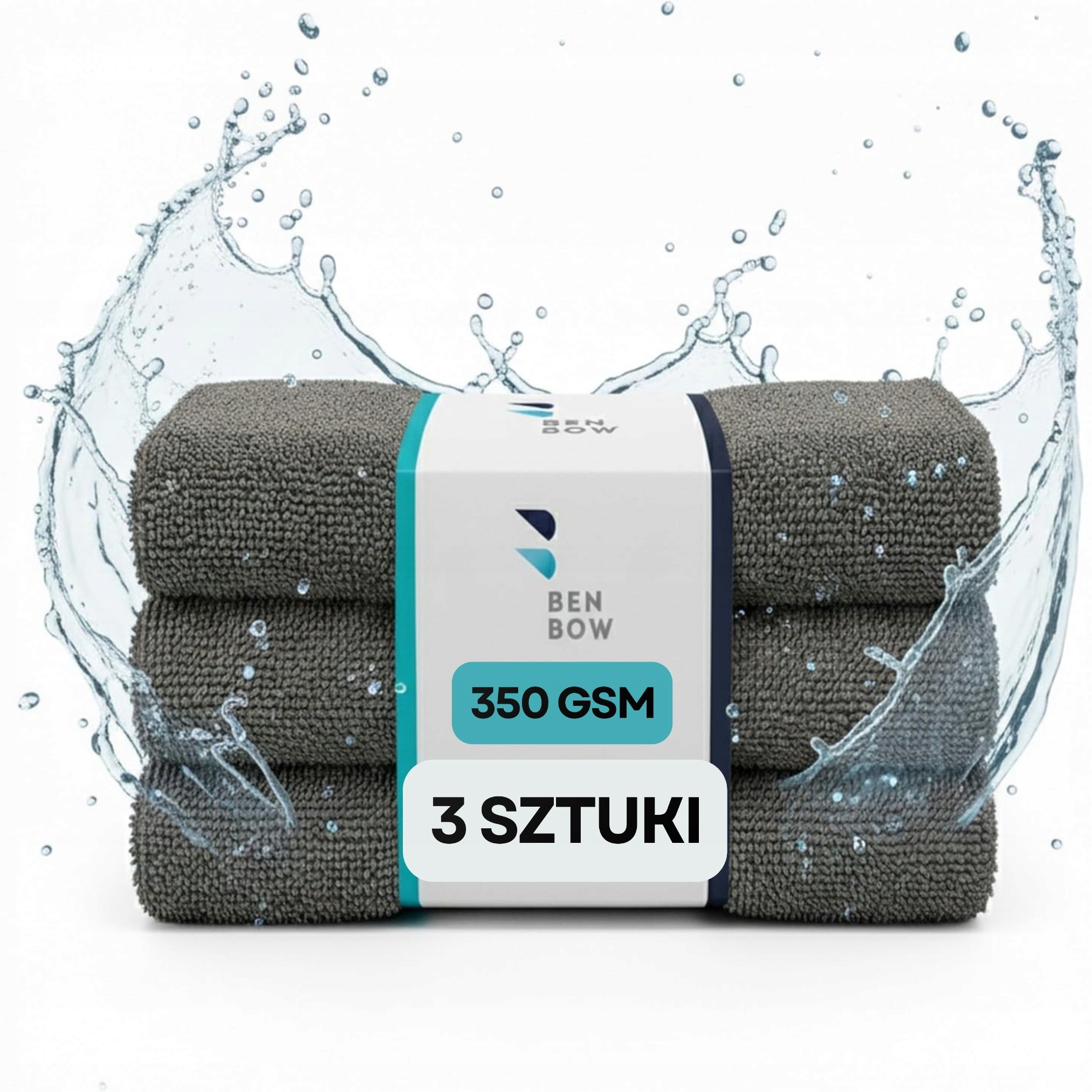 3x Mikrofibra Bezszwowa 40x40cm 350g/m2 Uniwersalna Cięta Laserowo