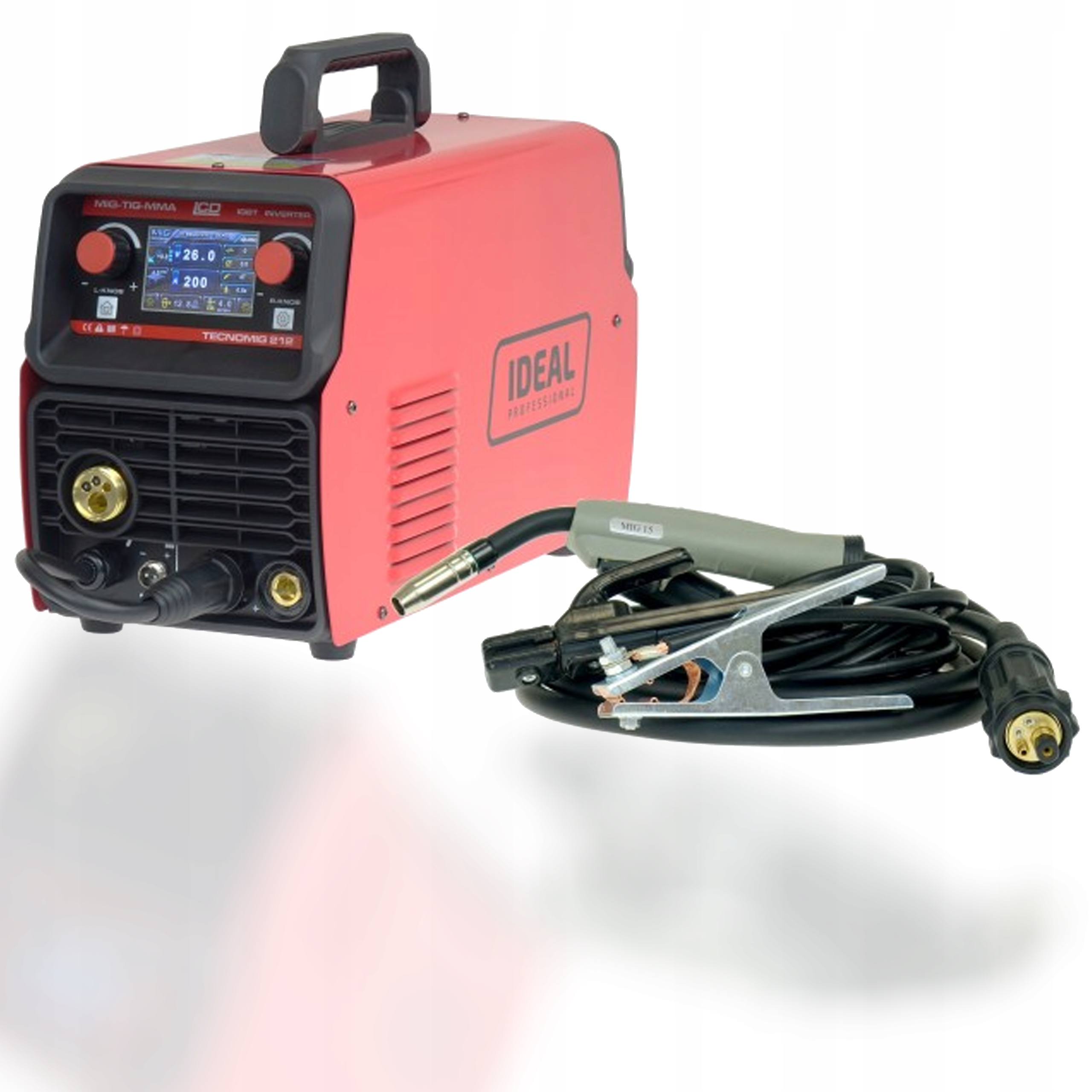 Spawarka Inwertorowa Tecno Mig 212 LCD Mig/tig/mma Synergic Vrd Alu