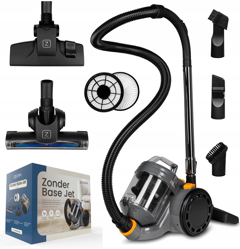 Odkurzacz Bezworkowy Cyklonowy Turbo Moc System Ssania 4000W Klasa A Hepa