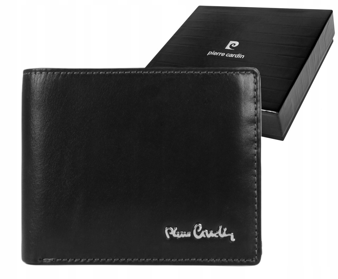 Pierre Cardin Elegantní pánská peněženka z přírodní kůže Černý Bez bez zapínání