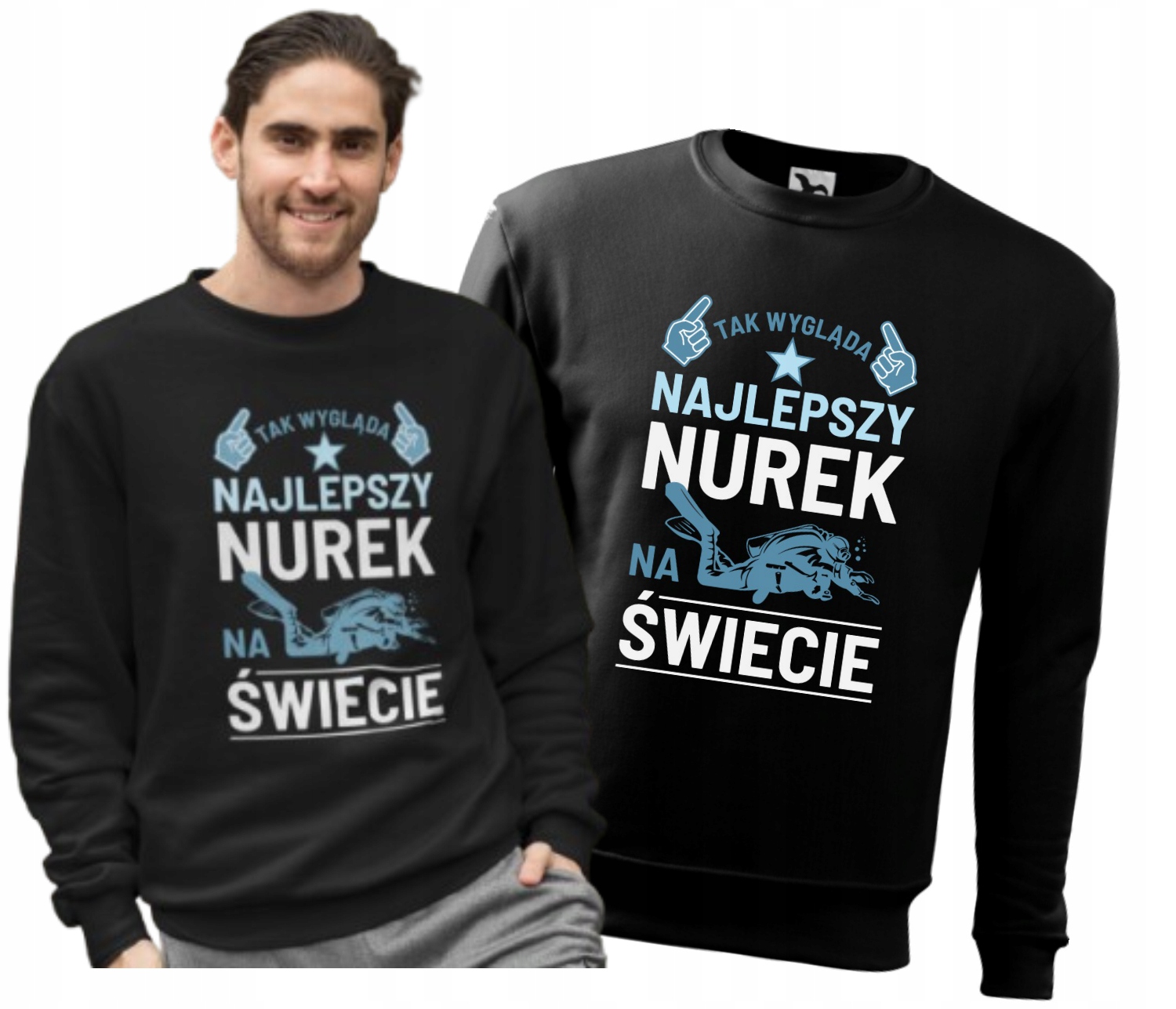 Pánská Mikina „Tak vypadá nejlepší potápěč“ Stylová grafika s potápěčem 3XL