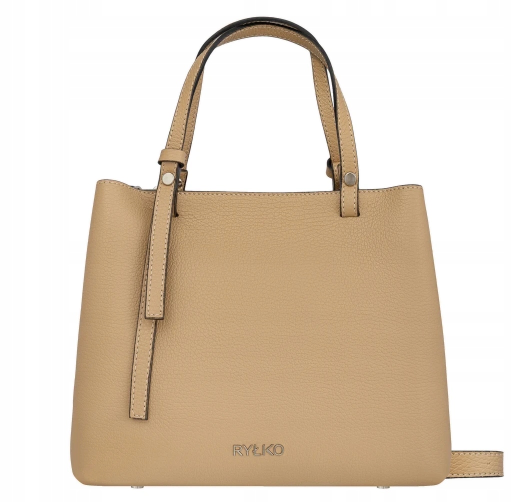 Elegantní Dámská Kabelka Přes Rameno Béžová Kožená Ženská Ryłko