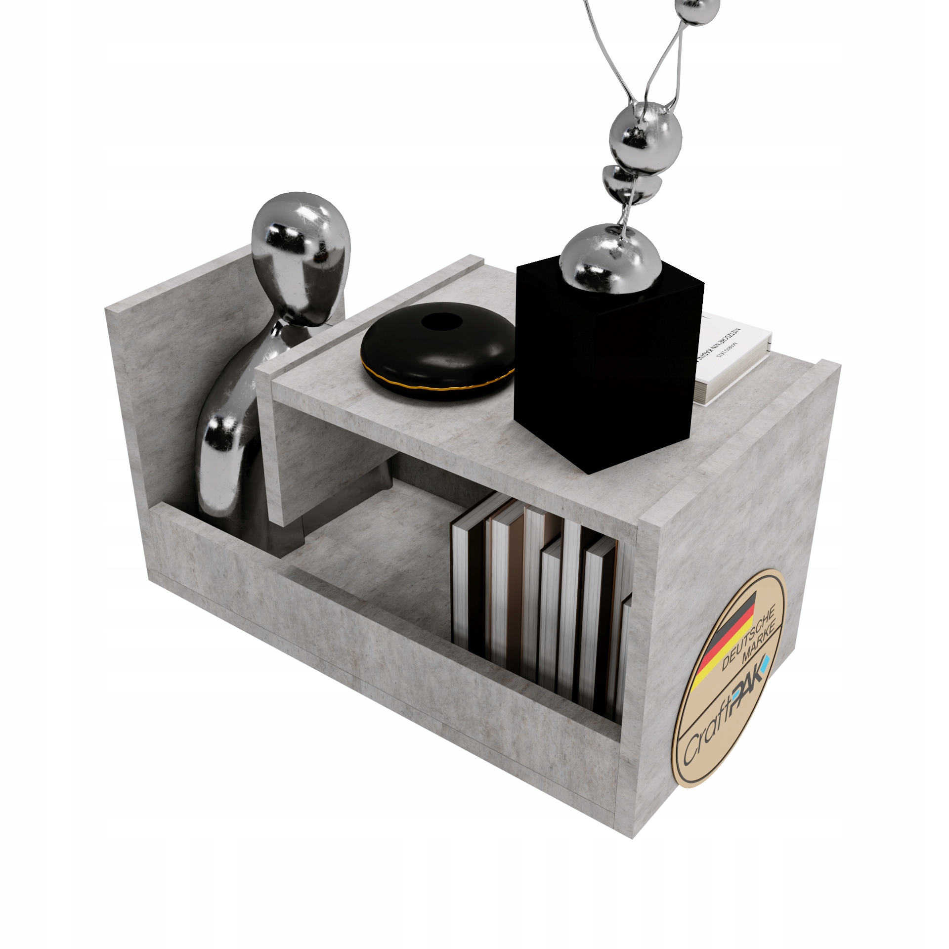 Konferenční stolek barová skříň obývací pokoj regál police beton 3v1 60 cm