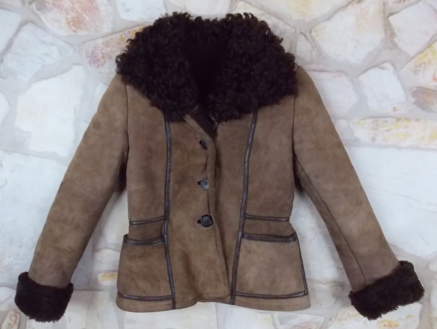 ANTARTEX kozuch skórzany damski M/L Typ kożuch