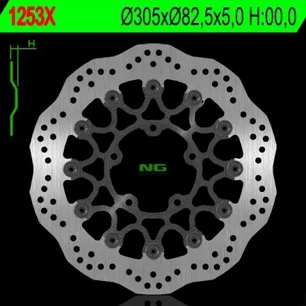 Predný brzdový kotúč NG1253X (305X82,5X5) (5X10,5 mm) Wave