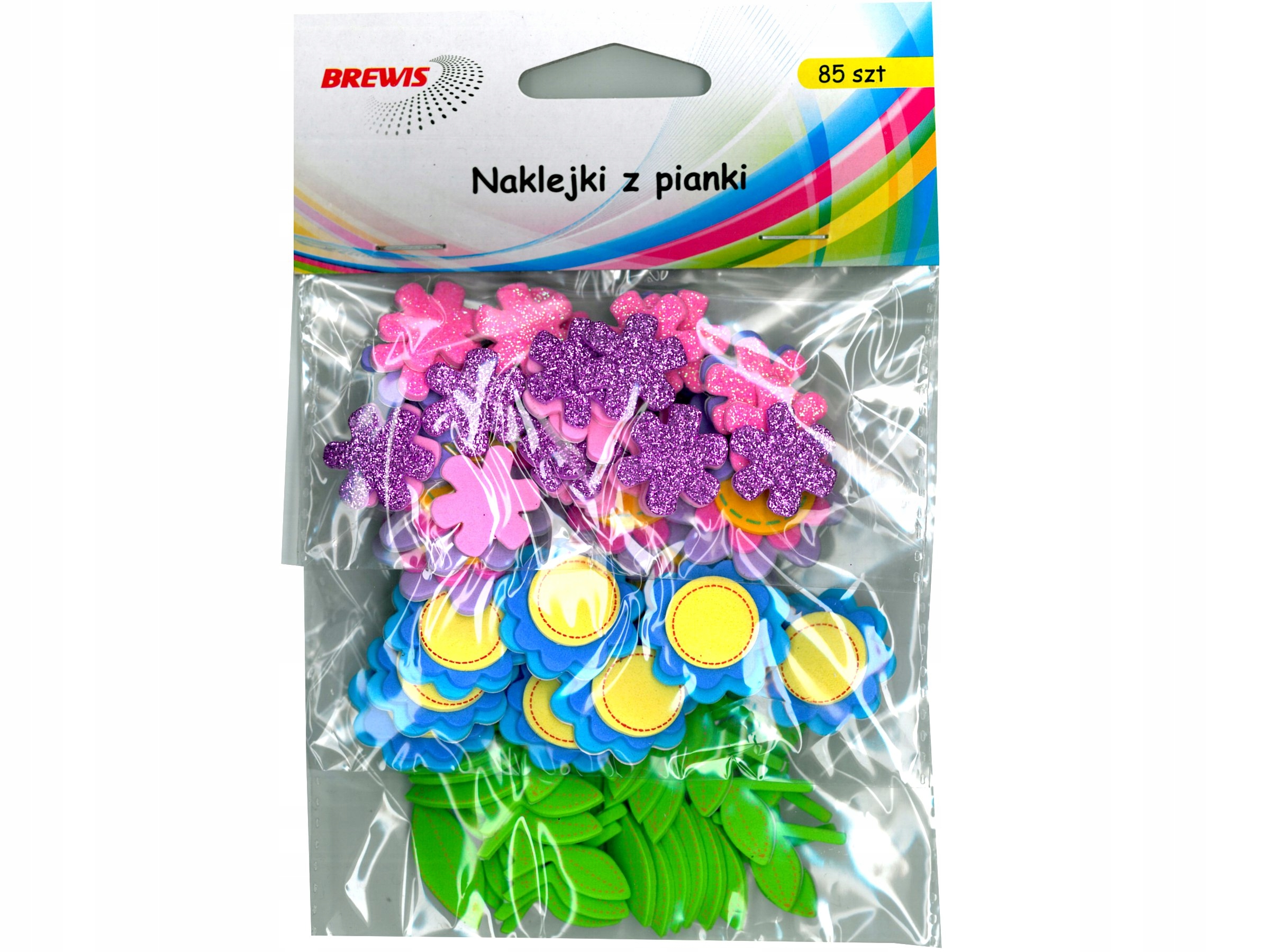 НАКЛЕЙКИ ИЗ ПЕНОПЛАСТА ЦВЕТЫ С БЛЕСТКАМИ PVC18