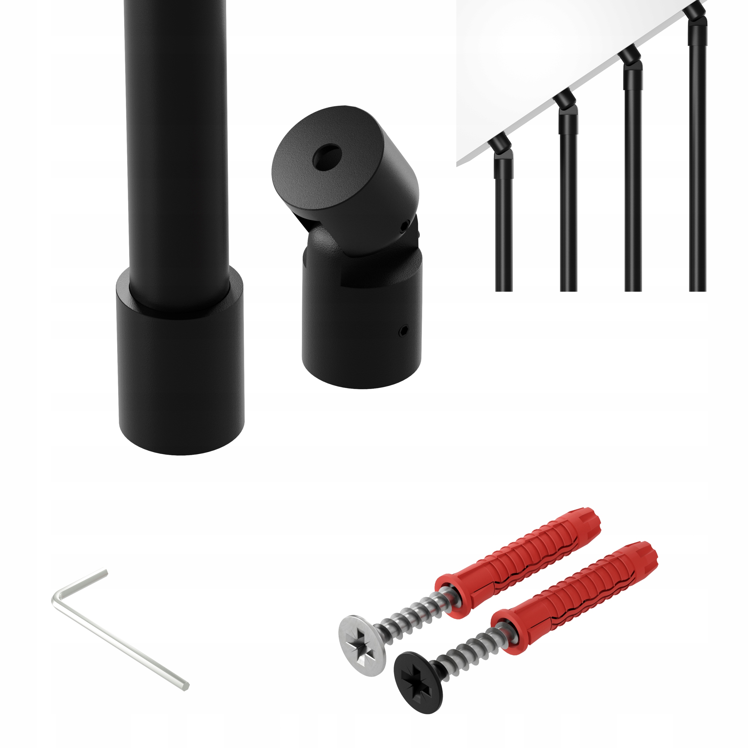 Zábradlí na schody harfa šikmá nastavitelná struktura 200 cm fi 25 mm Nebo