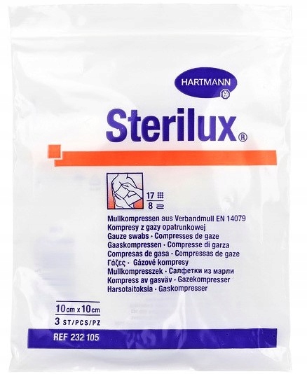 

Hartmann Sterilux 10x10cm 3x1szt. jałowe 17-n 8-w