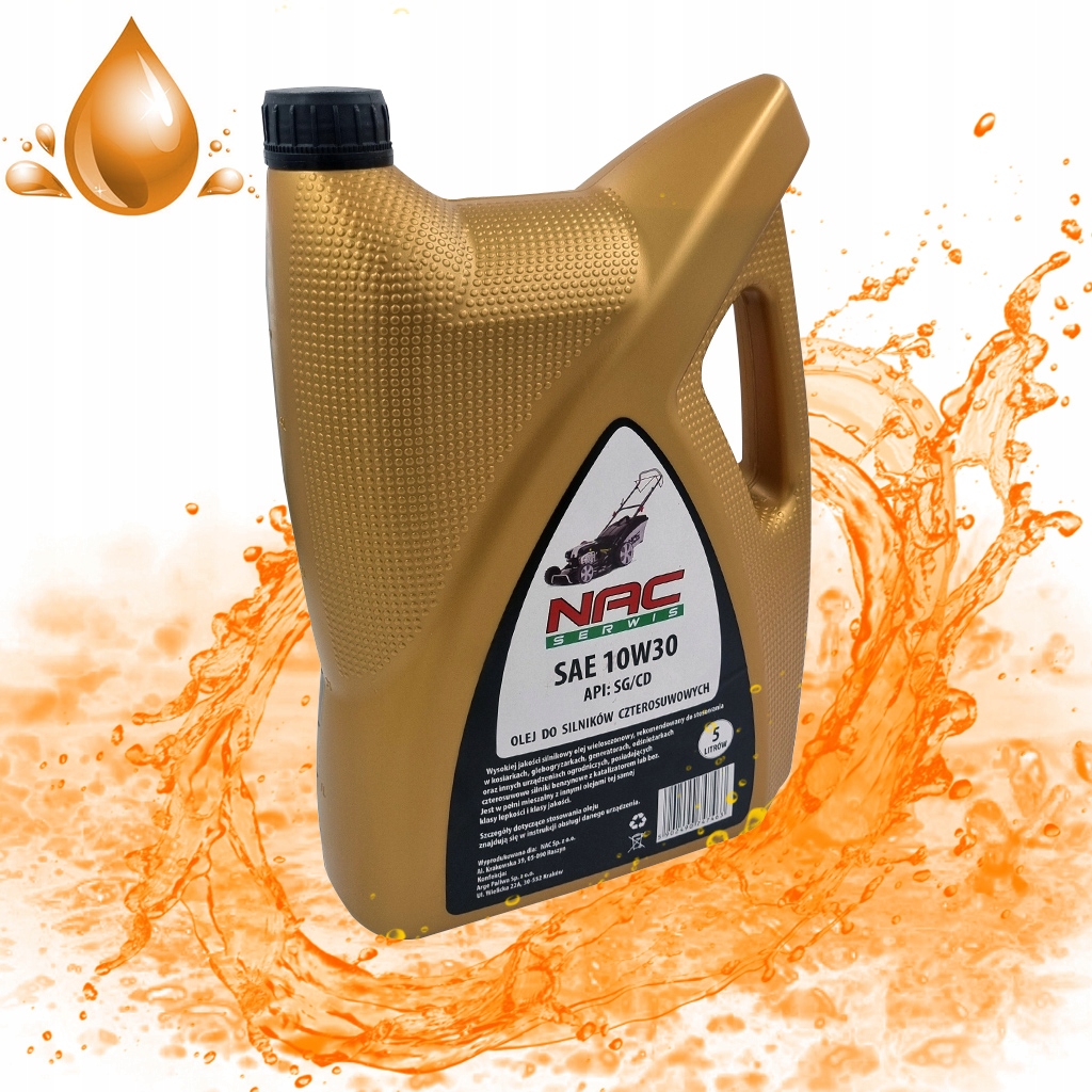 Olej Do Kosiarki Agregatu Traktorka Silniki Czterosuwowe Sae 10W30 5L Nac