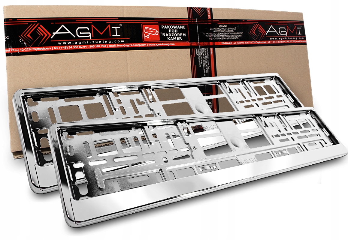 RAMKI POD TABLICE REJESTRACYJNA CHROM ZESTAW 2SZT DO TABLIC REJESTRACYJNYCH Producent Amio