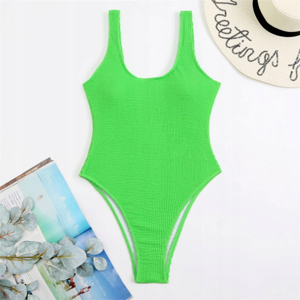 JEDNOCZĘŚCIOWY STRÓJ KĄPIELOWY ODKRYTE PLECY NEONOWY KOSTIUM KOLORY S 36 Zapięcie brak