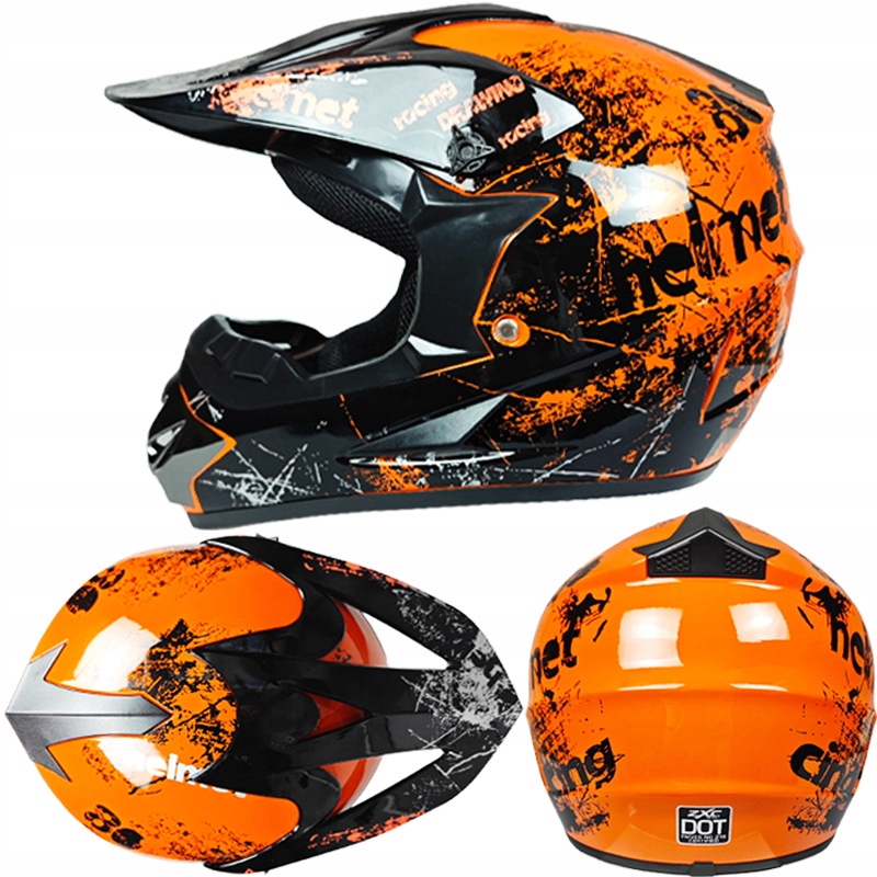 ДЕТСКИЙ КРОССОВЫЙ ШЛЕМ МОТОР ЭНДУРО QUAD ПЕРЧАТКИ ОЧКИ НАБОР