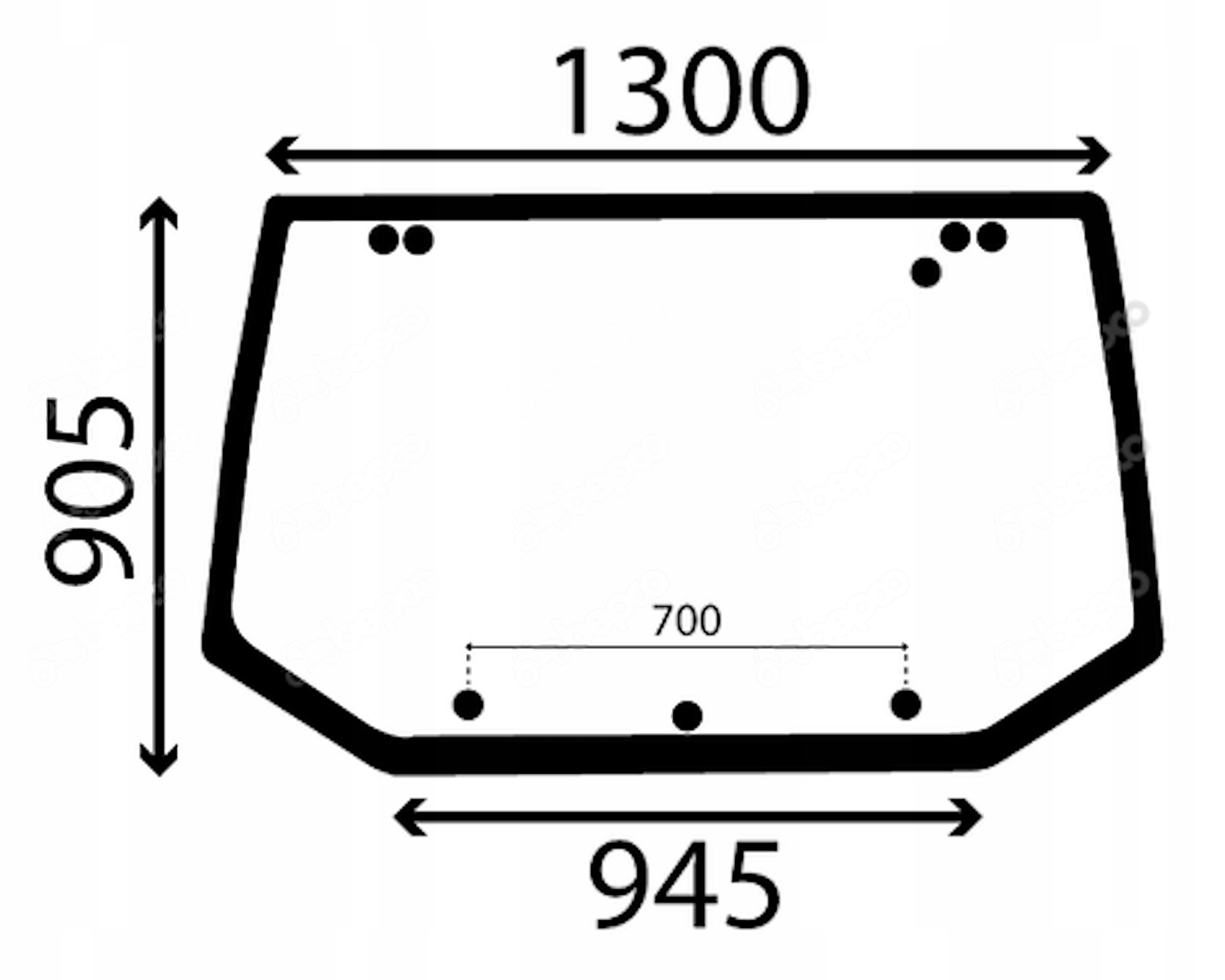 sklo pro traktor Ford zadní s potiskem 81865244