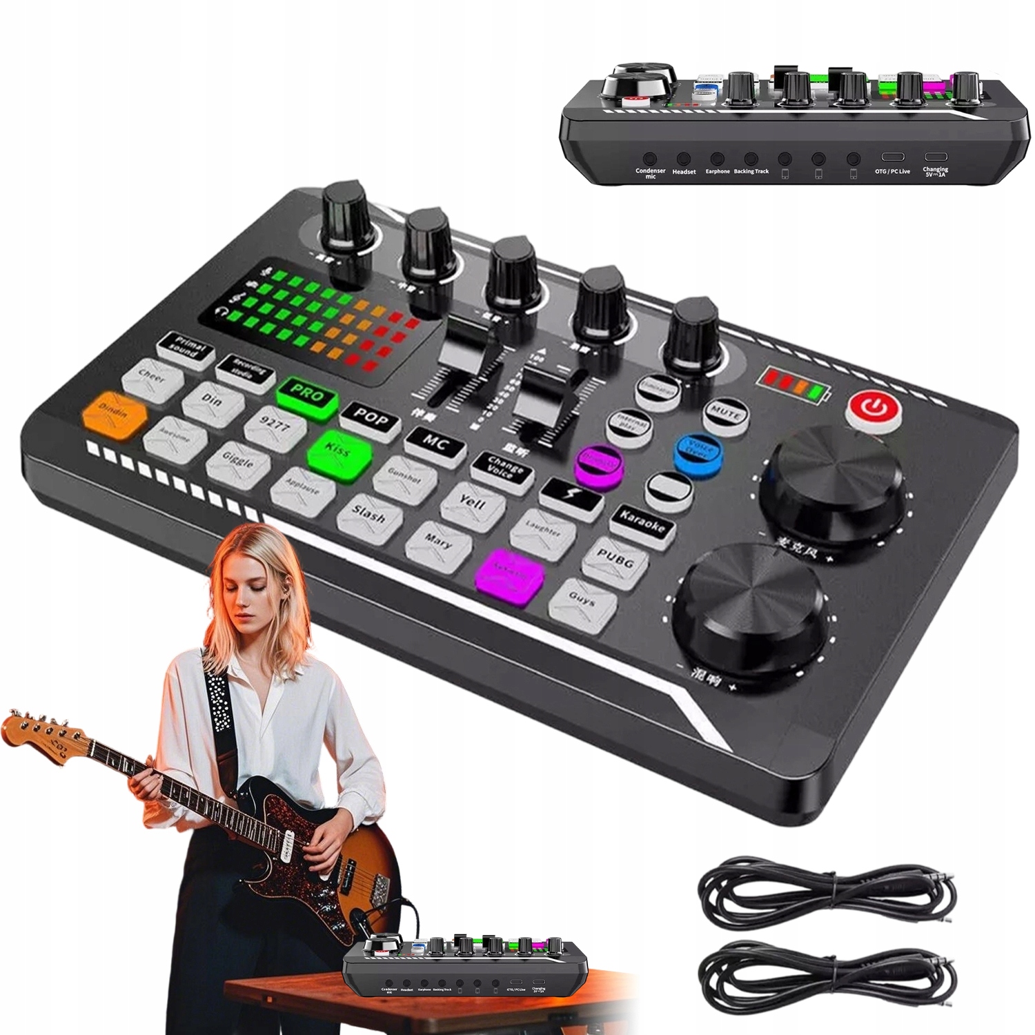 Mikser Dj Audio Karta Dźwiękowa Redukcją Szumów Do Podcastów Streamingu