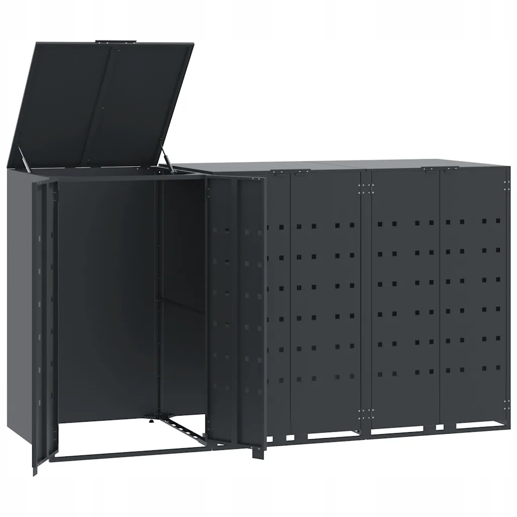 Kryt na odpadkový koš antracitový 207 x 79 x 117 cm