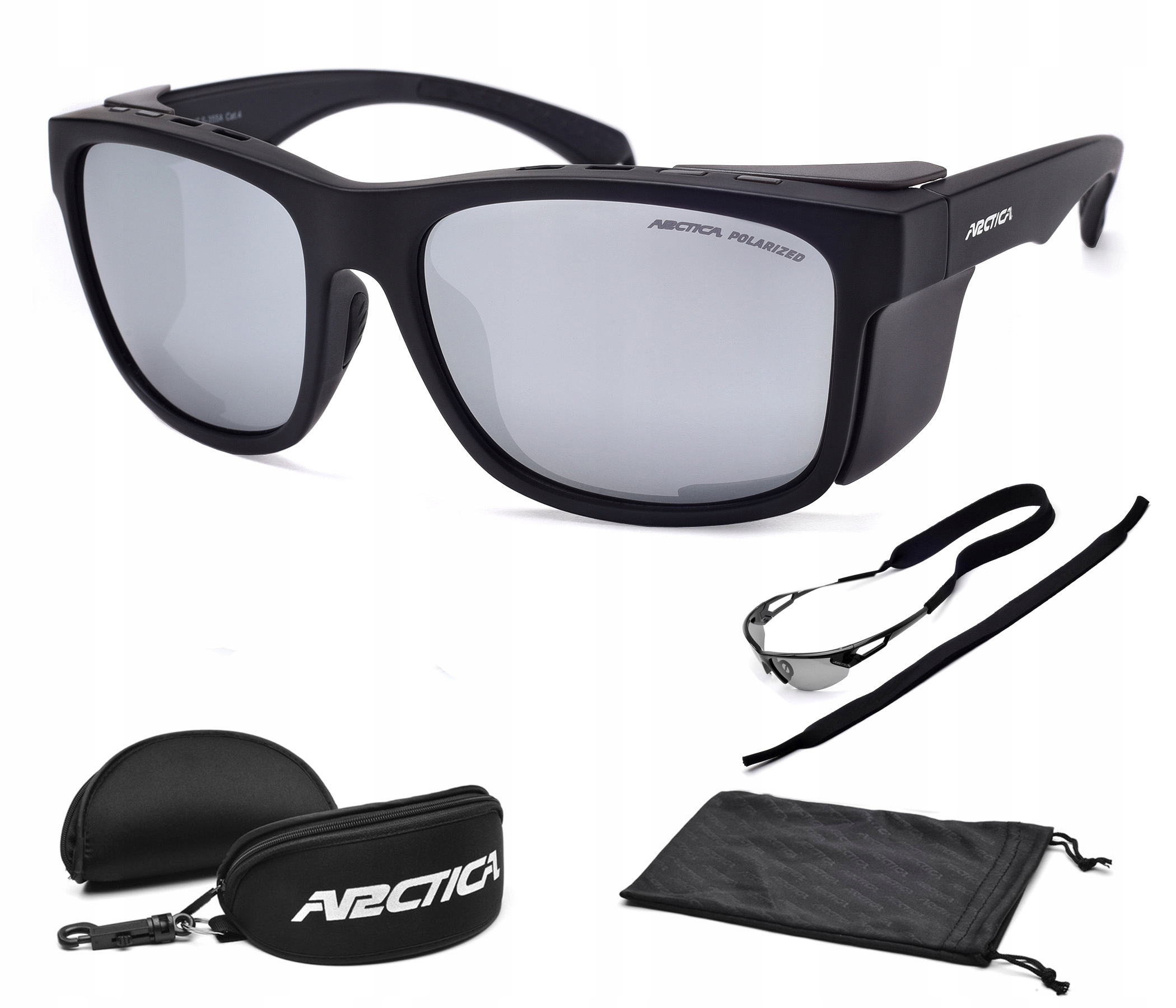 Okulary Wysokogórskie Polaryzacyjne Arctica S-355A Kat. 4 Boczne Osłony