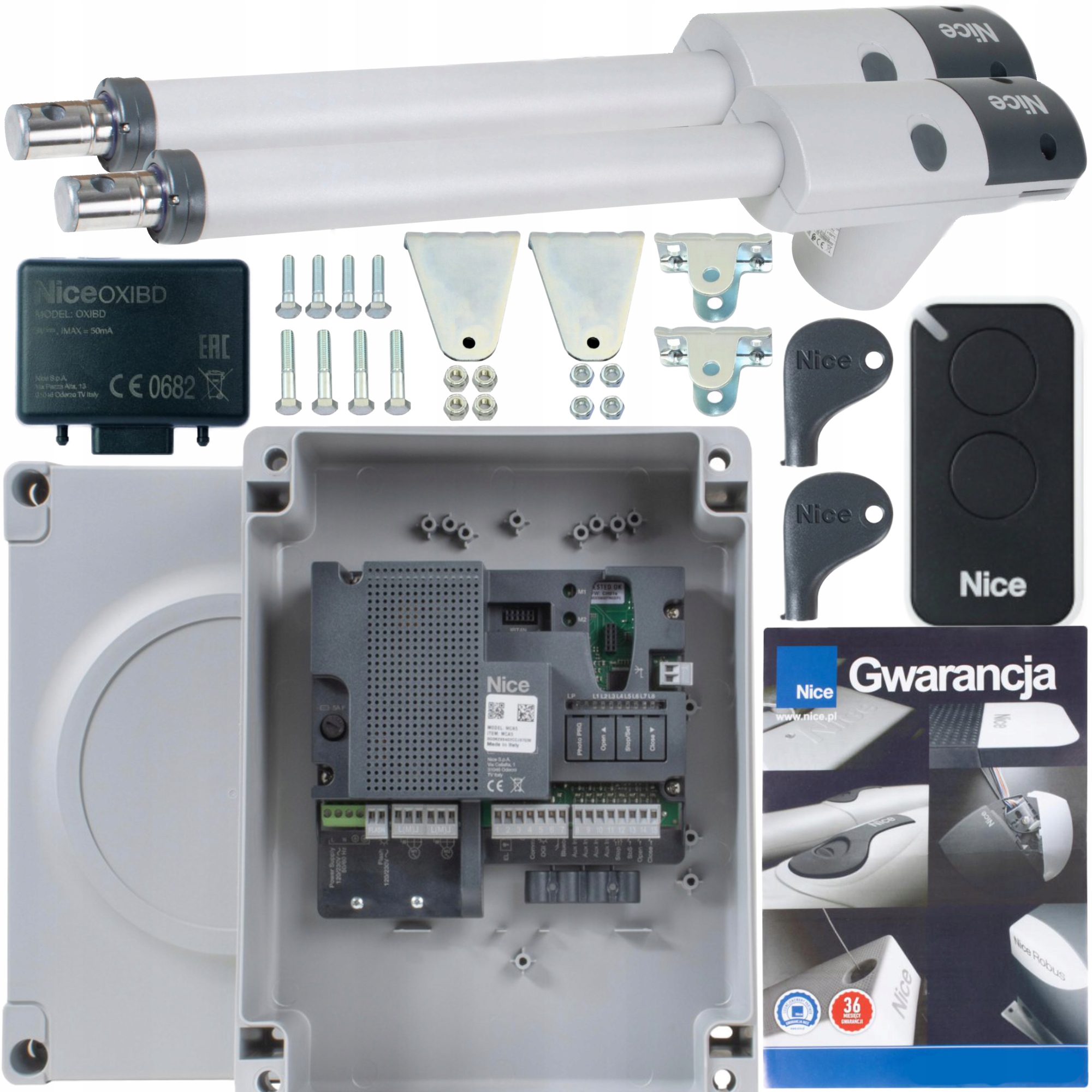 Sada pohonů pro dvoukřídlé brány Nice TOO3000 PIlot, Oxibd