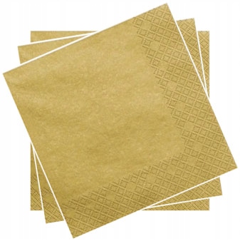 SERWETKI Trzywarstwowe ZŁOTE Ślub Urodziny Komunia Chrzest 33x33cm 20szt. EAN (GTIN) 5902230745872