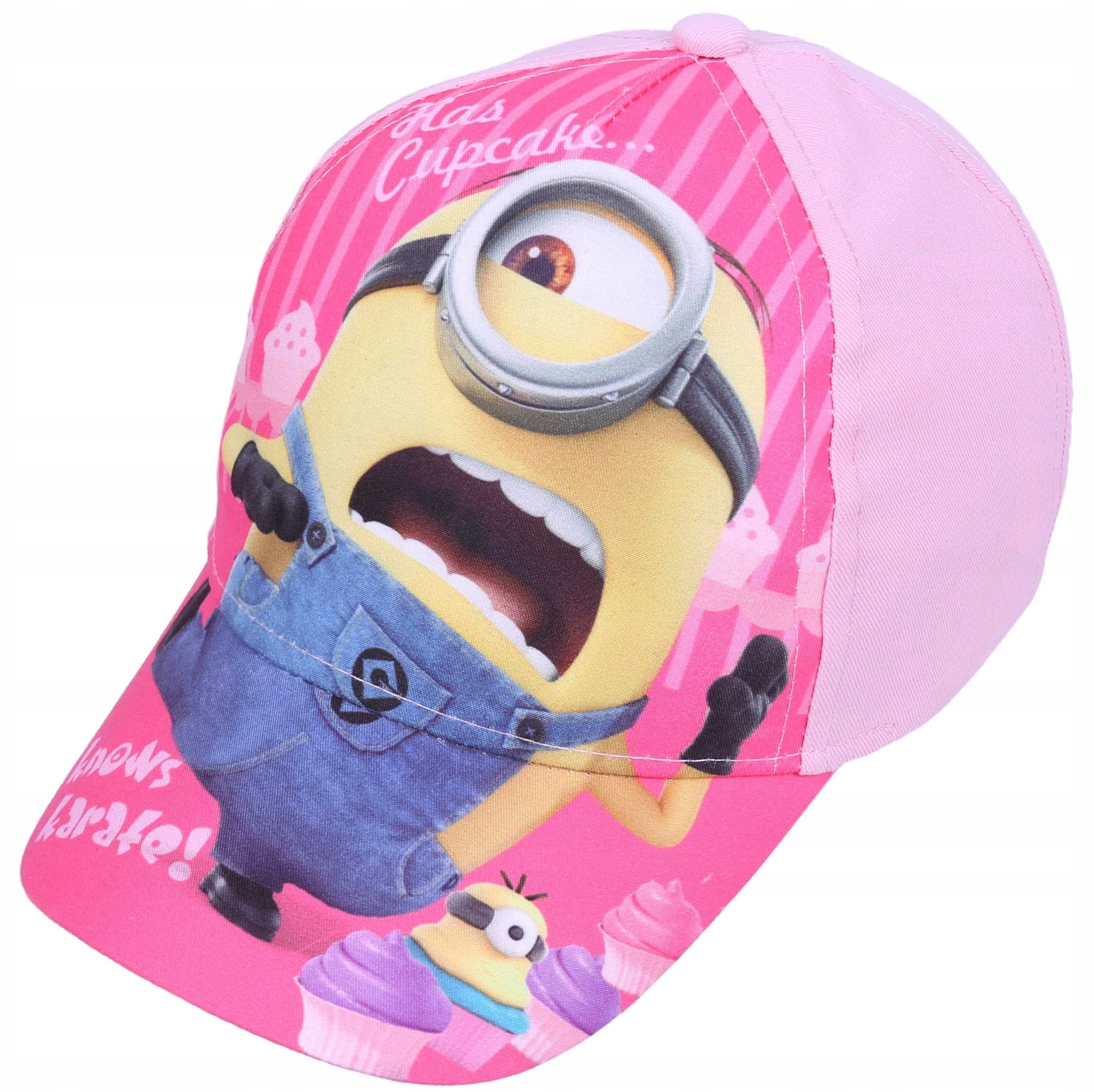 

Różowa, dziewczęca czapka z daszkiem Minionki 54cm
