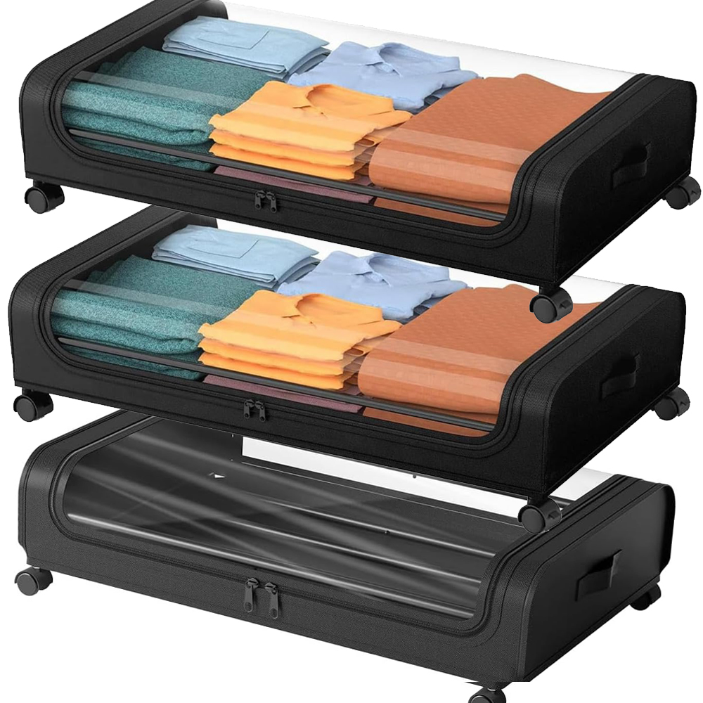 2KS Organizér Krabička Úložný Prostor Na Ložní Prádlo Pod Postel S Kolečky
