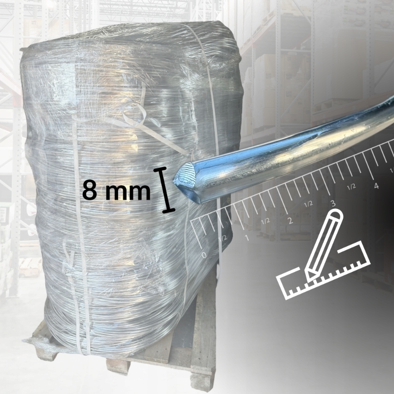 Drut odgromowy aluminiowy 8 mm - NA METRY - odgrom piorunochron AlMgSi fi8 Średnica 8 mm