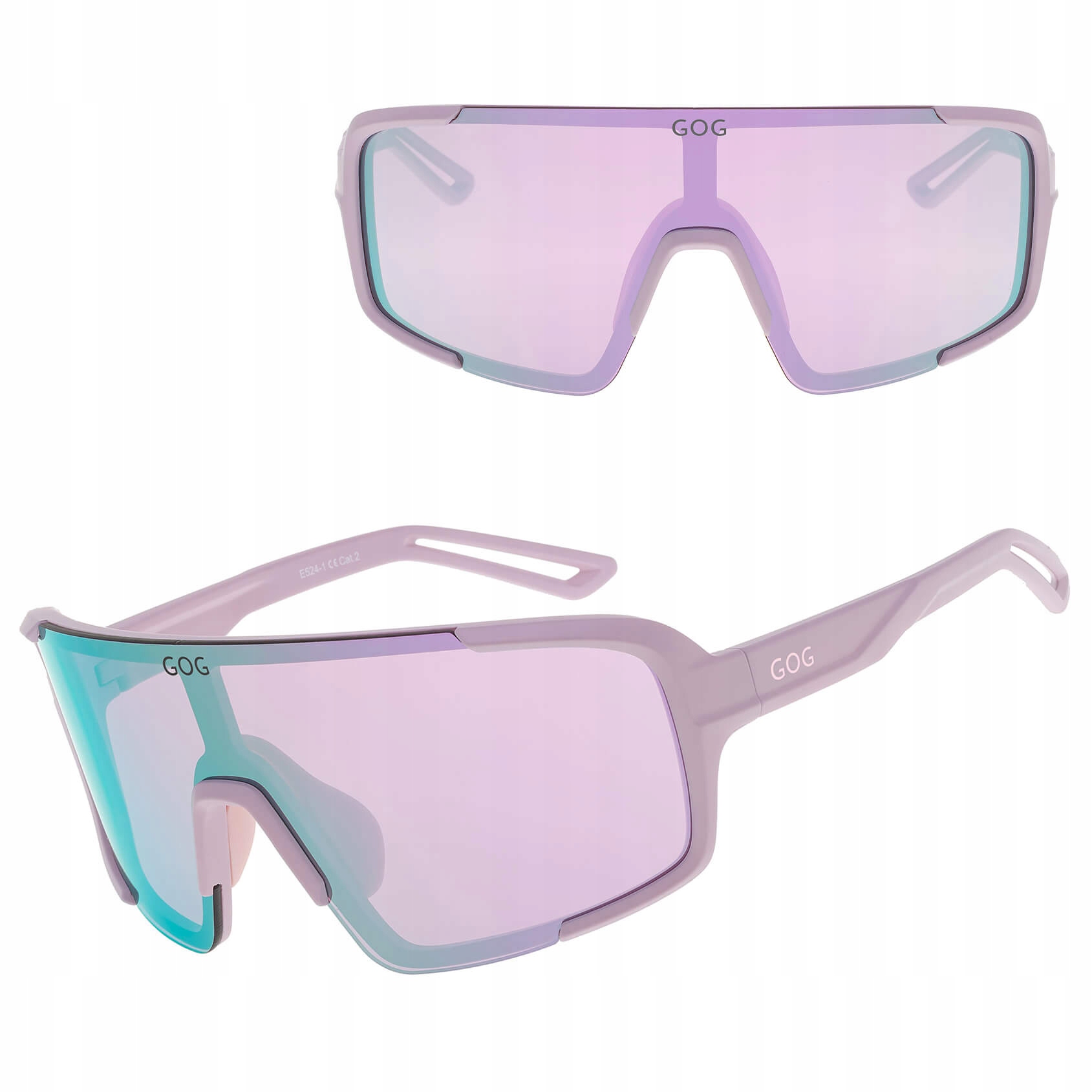 Sluneční zrcadlové brýle pro sportovní cyklistiku Gog, fialové, kategorie 2