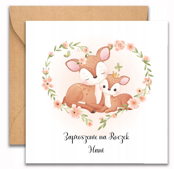 Zaproszenia Roczek urodziny Chrzest Sarenka wzory