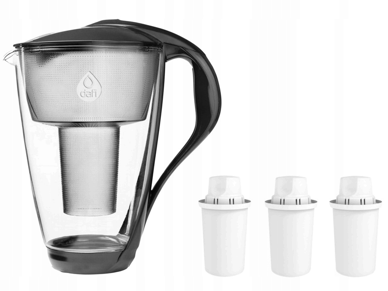 Dzbanek filtrujący Dafi Crystal Led Czarny 3 wkłady Classic