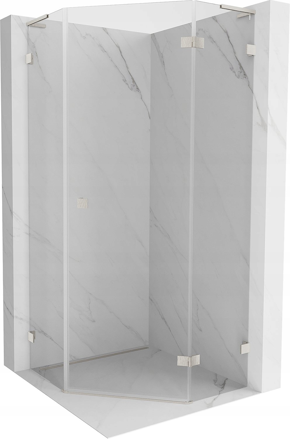 Mexen Lunar L Kabina Prysznicowa Uchylna Prawa 100X100 Transparent Nikiel