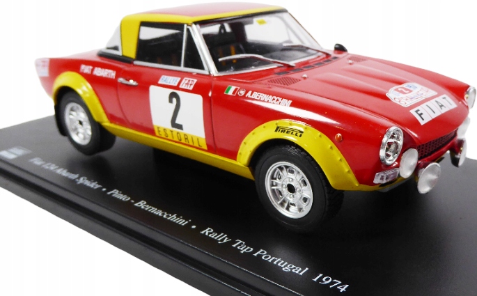 Fiat 124 Abarth Spider #2 Pinto 1974 model 1:24 Portugalská rally
