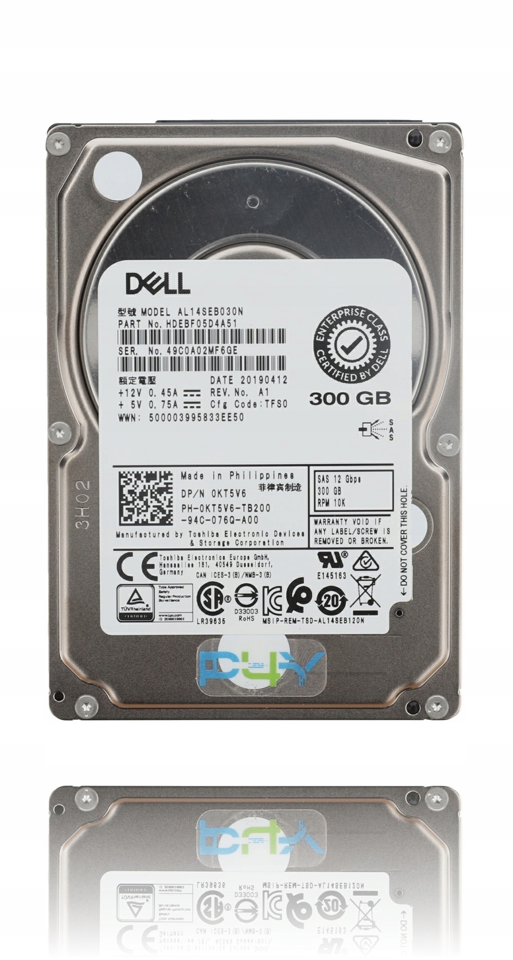 Disk Dell Hdd 300 Gb 2.5" Sas 12Gb/s 10000 Rpm AL14SEB030N KT5V6