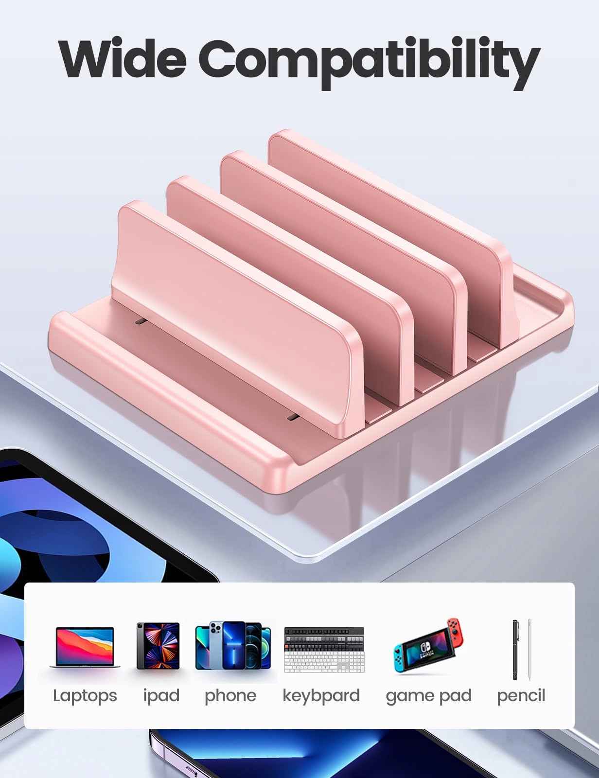 VAYDEER Stojak Na Laptop Pionowy Regulowany 5w1 Na MacBook i Laptop 17 cali — miniatura 6