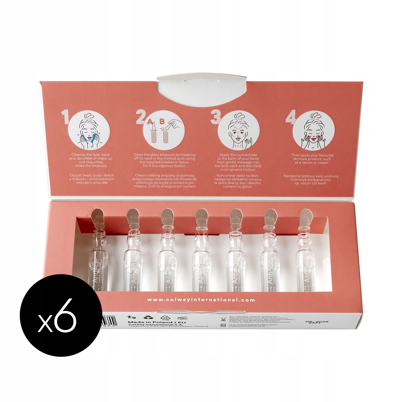 Skin lift liftingové ampule Colway Sada liftingových aampulí x 6 ks